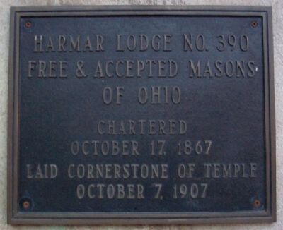 Harmar Lodge No. 390, F. & A. M. Marker image. Click for full size.