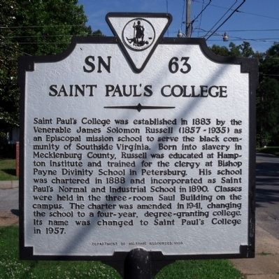 Saint Paul's College Marker image. Click for full size.