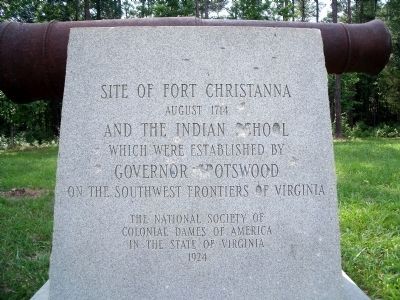 Site of Fort Christanna Monument. Click for full size. Site of Fort Christanna Monument image. Click for full size.