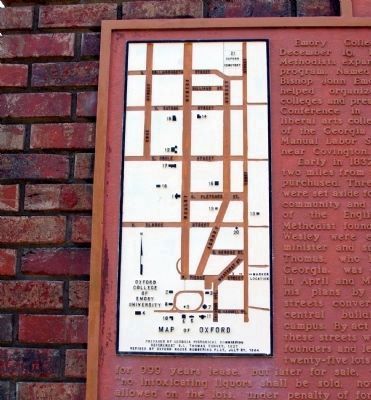 Closeup of Map on Town of Oxford and Emory College Marker image. Click for full size.