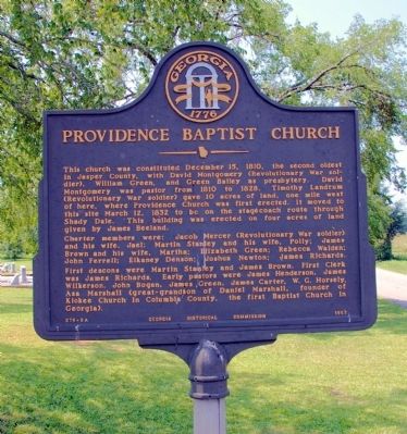 Providence Baptist Church Marker image. Click for full size.