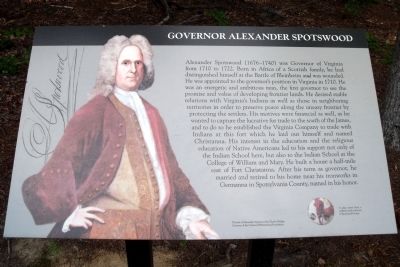 Governor Alexander Spotswood Marker image. Click for full size.