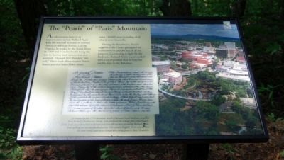 The "Pearis" of "Paris" Mountain Marker. Click for full size. The "Pearis" of "Paris" Mountain Marker image. Click for full size.