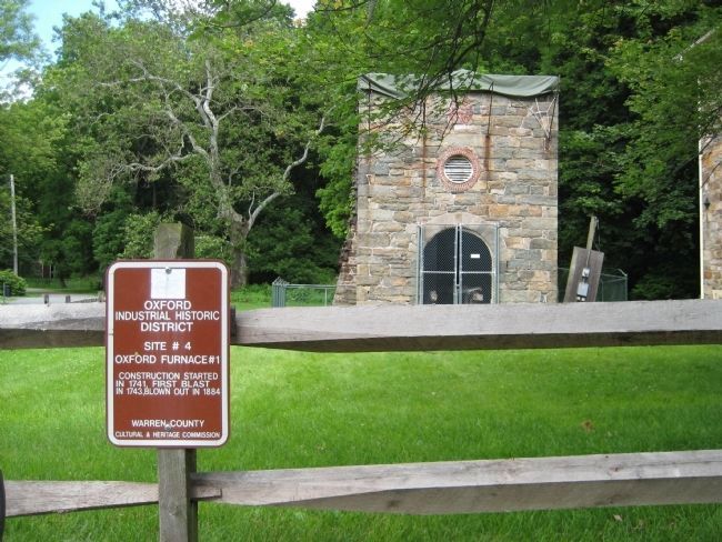 Oxford Furnace #1 Marker and Ruins. Click for full size. Oxford Furnace #1 Marker and Ruins image. Click for full size.
