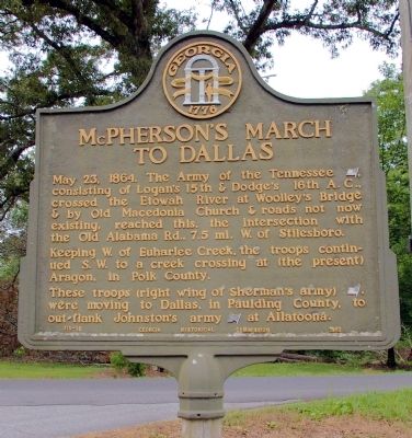 McPhersons March to Dallas Marker image. Click for full size.