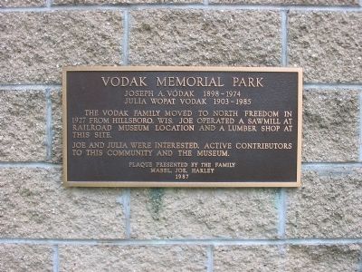 Vodak Memorial Park Marker image. Click for full size.