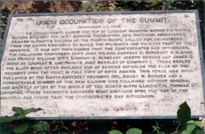 1984 version of Occupation of the Summit of Lookout. Marker image. Click for full size.