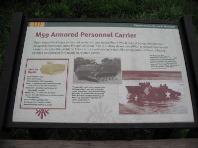 M59 Armored Personnel Carrier Marker. Click for full size. M59 Armored Personnel Carrier Marker image. Click for full size.