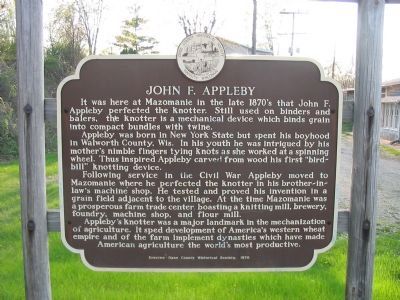 John F. Appleby Marker. Click for full size. John F. Appleby Marker image. Click for full size.