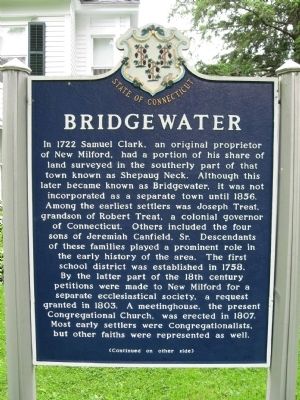 Bridgewater Marker (front) image. Click for full size.
