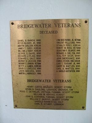 Bridgewater Deceased & Veterans Marker image. Click for full size.
