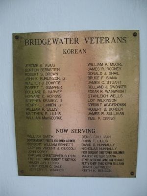 Bridgewater Korean & Now Serving Veterans Marker image. Click for full size.