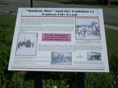 "Indian Jim" and the Building of Kansas City Road Marker. Click for full size. "Indian Jim" and the Building of Kansas City Road Marker image. Click for full size.