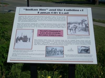 "Indian Jim" and the Building of Kansas City Road Marker image. Click for full size.