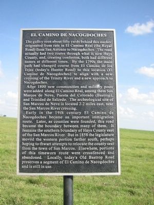 El Camino De Nacogdoches Marker. Click for full size. El Camino De Nacogdoches Marker image. Click for full size.