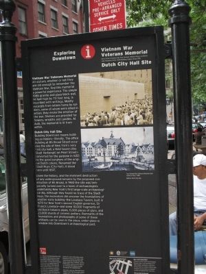 Vietnam War Veterans Memorial / Dutch City Hall Site Marker image. Click for full size.