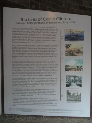 Previous version of The Lives of Castle Clinton Marker image. Click for full size.