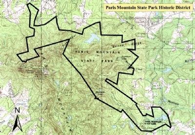 Map of Paris Mountain State Park Historic District. Click for full size. Map of Paris Mountain State Park Historic District image. Click for full size.