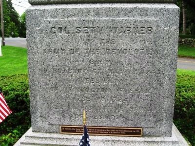 Col. Seth Warner Monument. Click for full size. Col. Seth Warner Monument image. Click for full size.