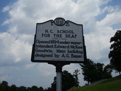 N.C. School for the Deaf Marker. Click for full size. N.C. School for the Deaf Marker image. Click for full size.