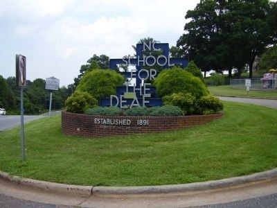 N.C. School for the Deaf Marker image. Click for full size.
