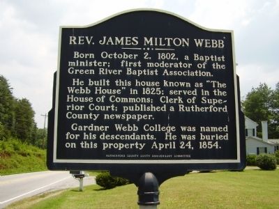 Rev. James Milton Webb Marker image. Click for full size.