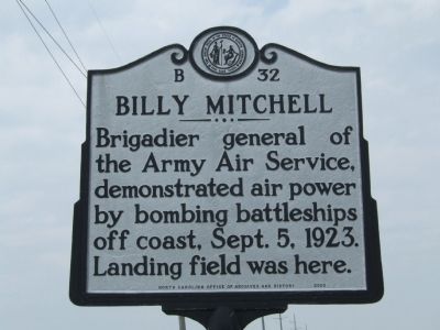 Billy Mitchell Marker (original location) image. Click for full size.