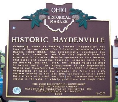 Historic Haydenville Marker (Side A) image. Click for full size.