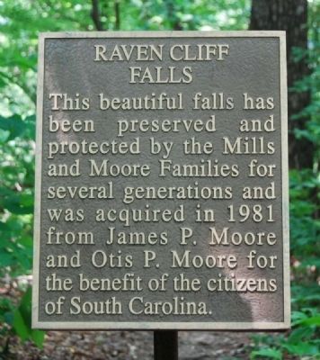 Raven Cliff Falls Marker image. Click for full size.