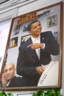 Barack Obama's portrait at Ben's Chili Bowl image. Click for full size.