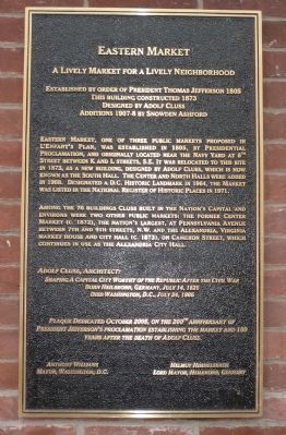 Eastern Market Marker. Click for full size. Eastern Market Marker image. Click for full size.