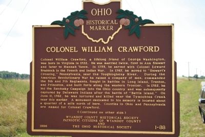 Colonel William Crawford Marker image. Click for full size.