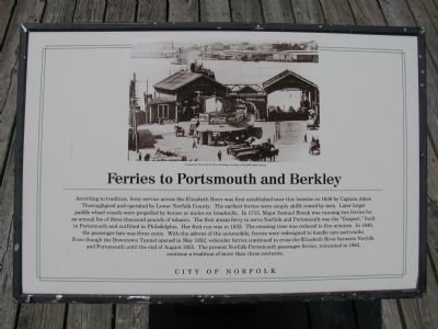Ferries to Portsmouth and Berkley Marker image. Click for full size.