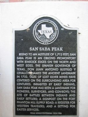 San Saba Peak Marker image. Click for full size.