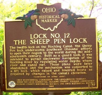 Lock No. 12 The Sheep Pen Lock Marker (Side A) image. Click for full size.