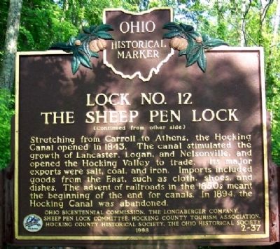 Lock No. 12 The Sheep Pen Lock Marker (Side B) image. Click for full size.