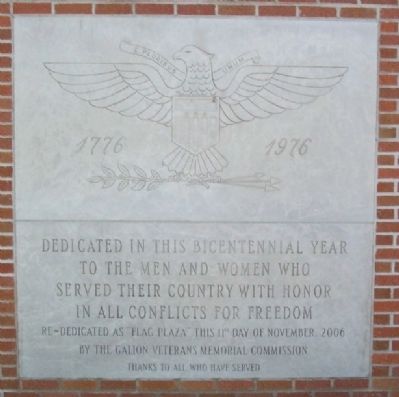 Galion Veterans Memorial / Flag Plaza Marker image. Click for full size.