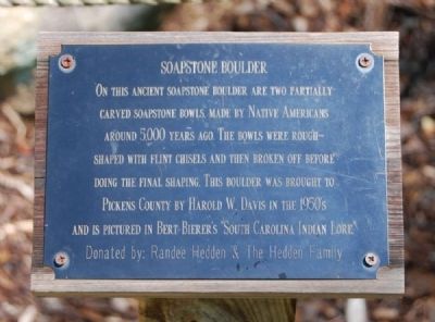 Soapstone Boulder Marker. Click for full size. Soapstone Boulder Marker image. Click for full size.