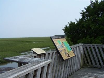 Battle of Port Royal Marker, at the end of the boardwalk at Belleau Wood Rd image. Click for full size.