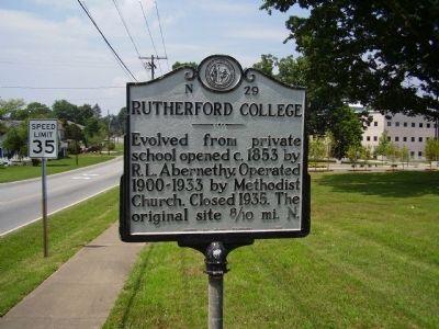 Rutherford College Marker image. Click for full size.