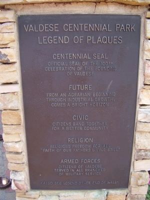 Valdese Centennial Park Marker. Click for full size. Valdese Centennial Park Marker image. Click for full size.