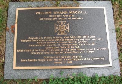 William Whann Mackall Marker image. Click for full size.