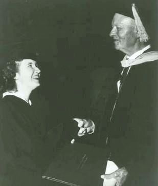 Margaret Marie Snider Receiving Her Diploma from Clemson President Robert F. Poole image. Click for full size.