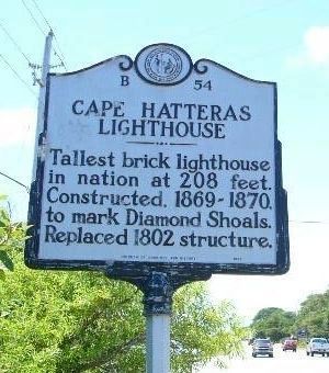 Cape Hatteras Lighthouse Marker. Click for full size. Cape Hatteras Lighthouse Marker image. Click for full size.