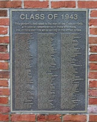 Class of 1943 Marker (A-L). Click for full size. Class of 1943 Marker (A-L) image. Click for full size.