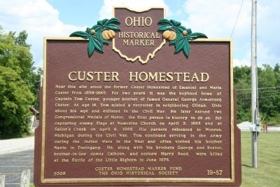 Custer Homestead Marker image. Click for full size.