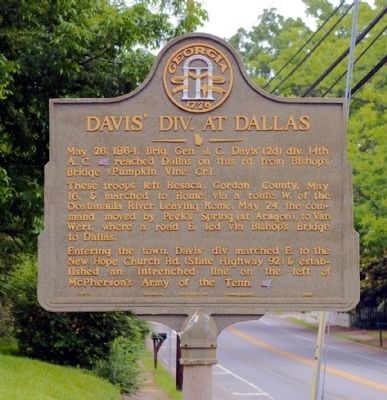 Davis' Div. at Dallas Marker image. Click for full size.