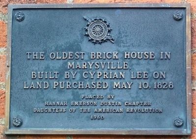 The Oldest Brick House in Marysville Marker. Click for full size. The Oldest Brick House in Marysville Marker image. Click for full size.