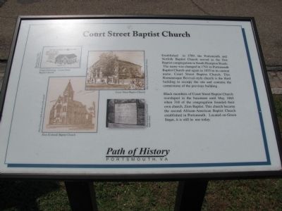 Court Street Baptist Church Marker. Click for full size. Court Street Baptist Church Marker image. Click for full size.