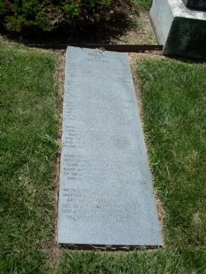 Burial of Barber Poem marker - left side image. Click for full size.